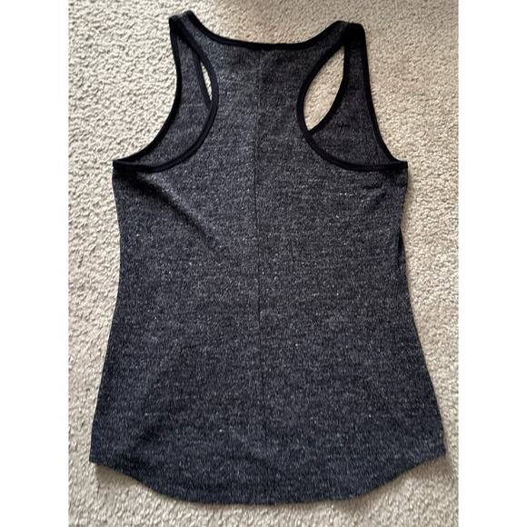 CAbi Racer "Glee" Back Tank Marled Heathered Knit Sweater Black W/ Gray Small - Picture 2 of 5